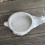 Cache pot zoomorphe "escargot" en céramique blanche 1970 1980