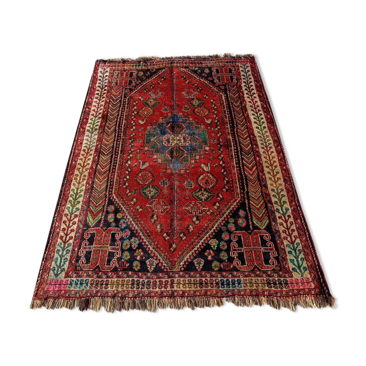 Tapis ancien Iran Shiraz 205x140 fait main