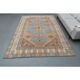 1970s Vintage Turkish Oushak Handmade Wool Cotton Blue Area Rug 220x310