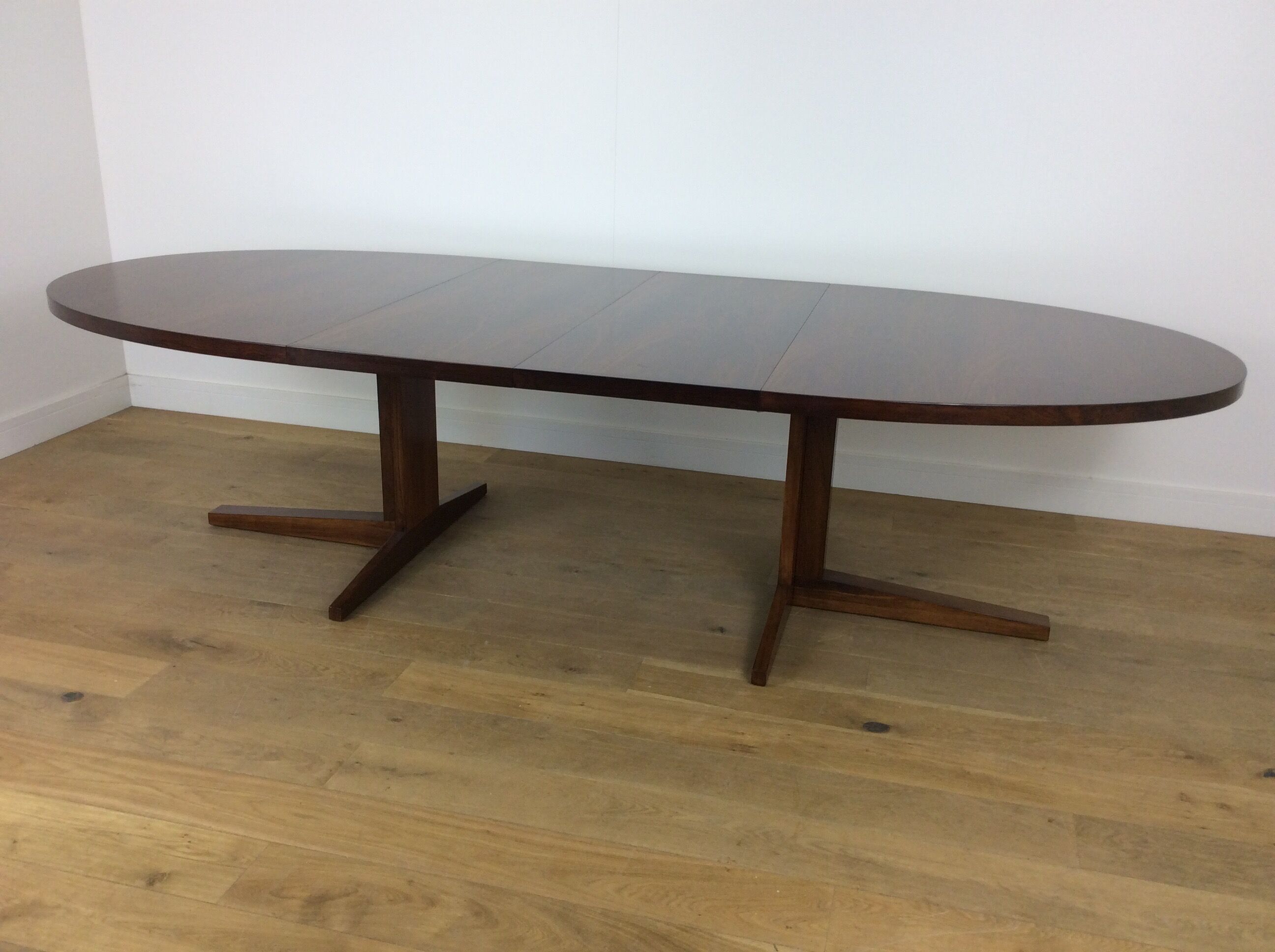 Mid century rosewood extendable dining table by John Mortensen