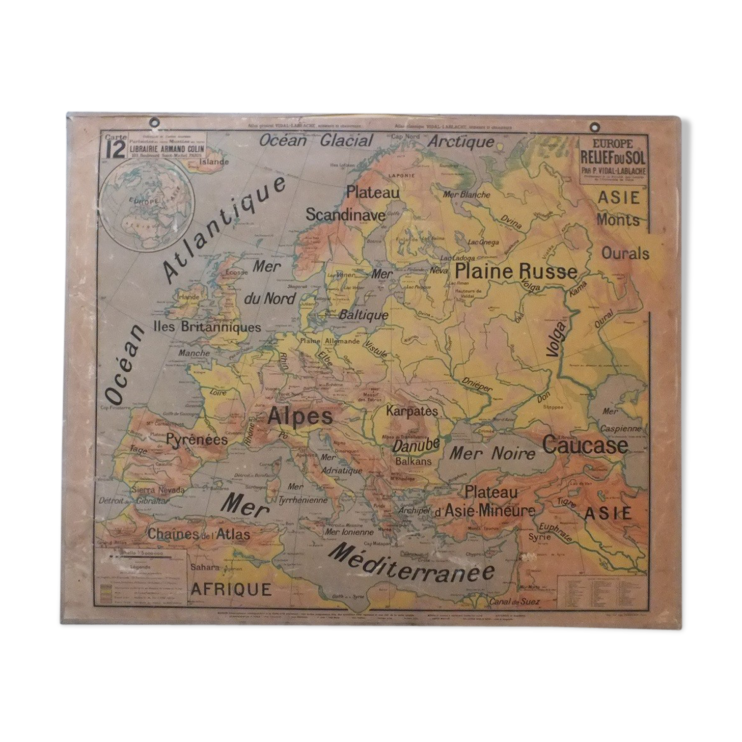 Vidal-Lablache n ° 12 Europe relief school map