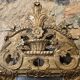 Regency period mirror with a carved and gilded wooden pediment – 18th century