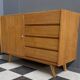 Blonde wood buffet Jiri Jiroutek, model U458 from the 1960s, with 4 drawers and a door.