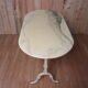 Bistro table with marble tray and wrought iron feet