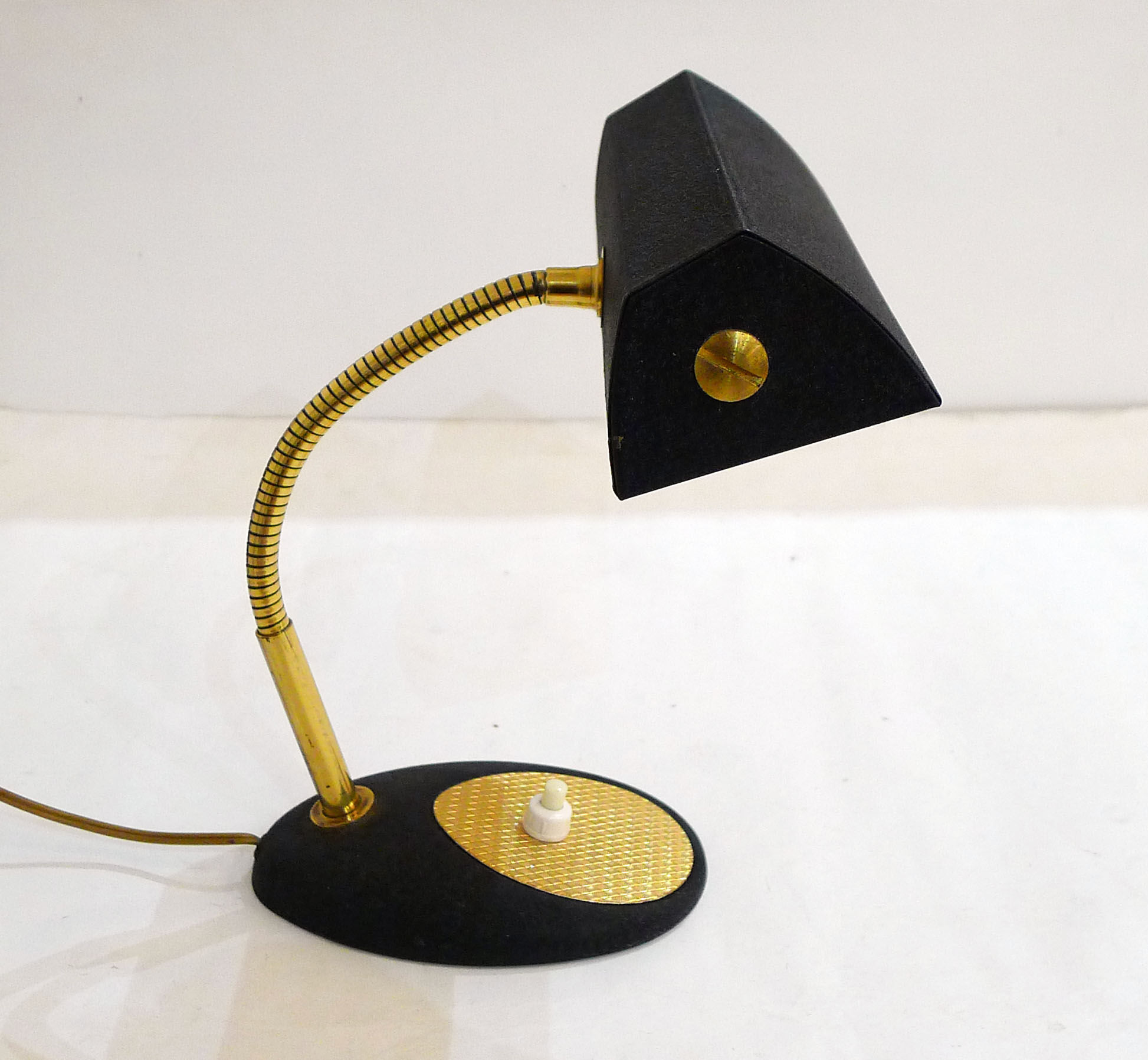 Small black Aluminor desk lamp - gilded