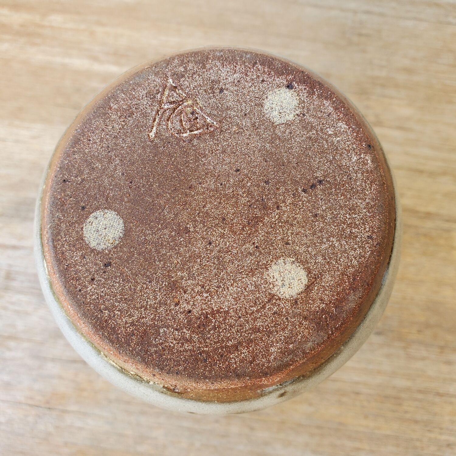 Signed sandstone vase