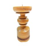 Large, turned wooden candlestick, Belgium, 1970s.