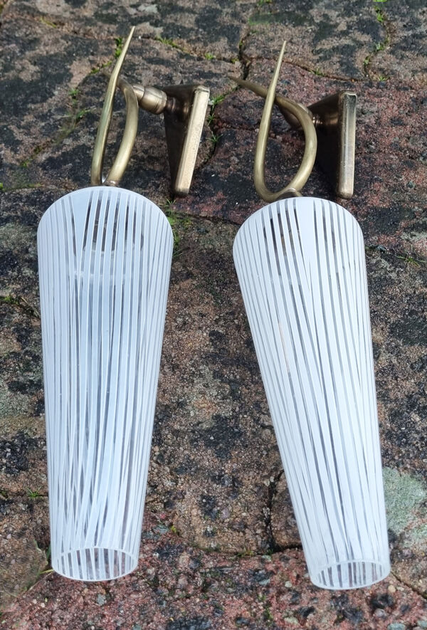 Paire d'appliques édition lunel, 1961 Paris vintage années 50, 60
