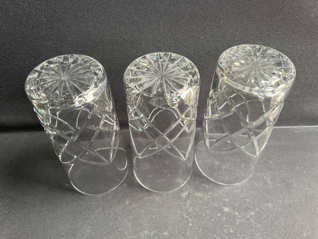 3 large Saint Louis Sammy service glasses stamped