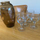 5 blown glass stemware