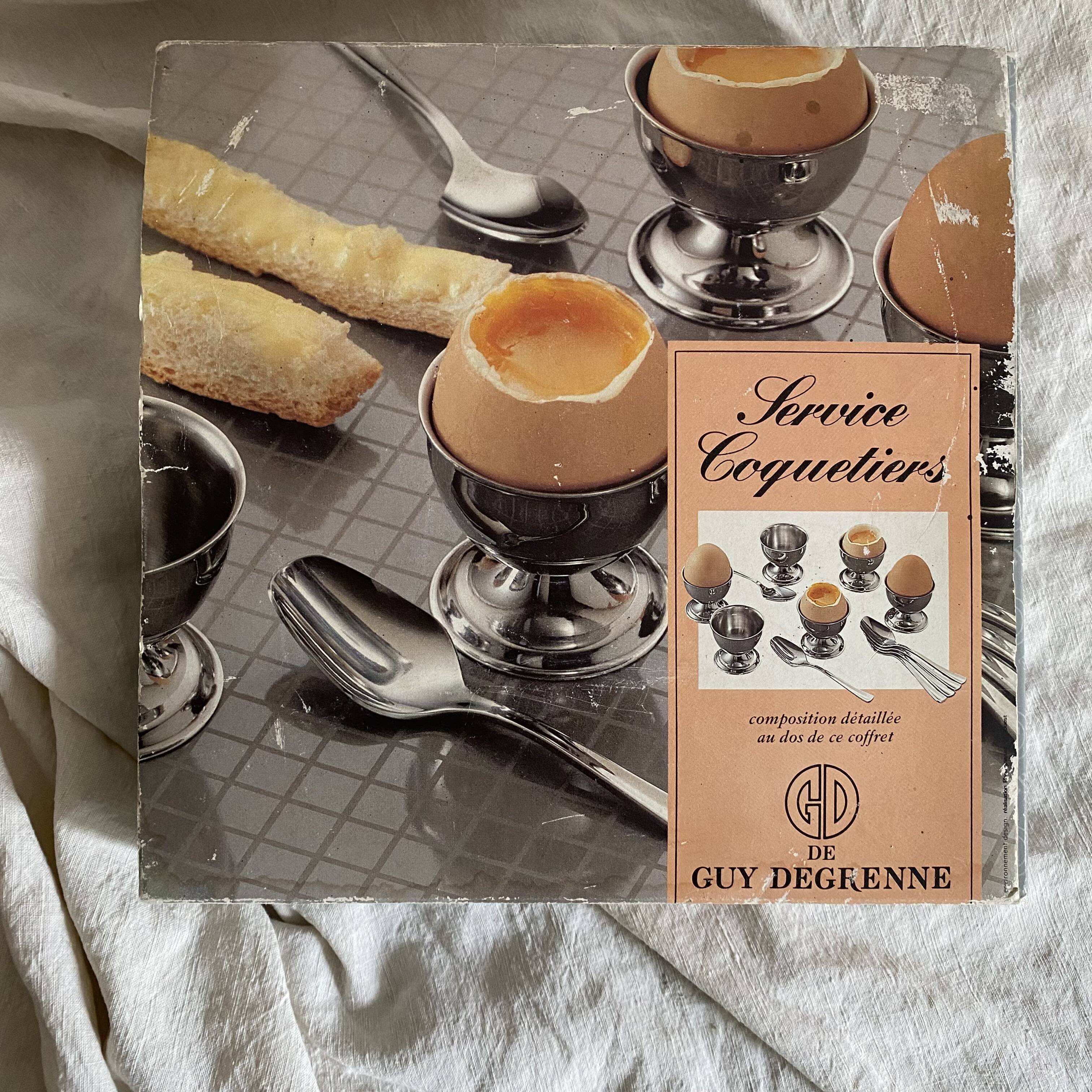 Set of stainless steel egg cups by Guy Degrenne