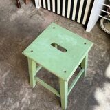 Green wooden stool