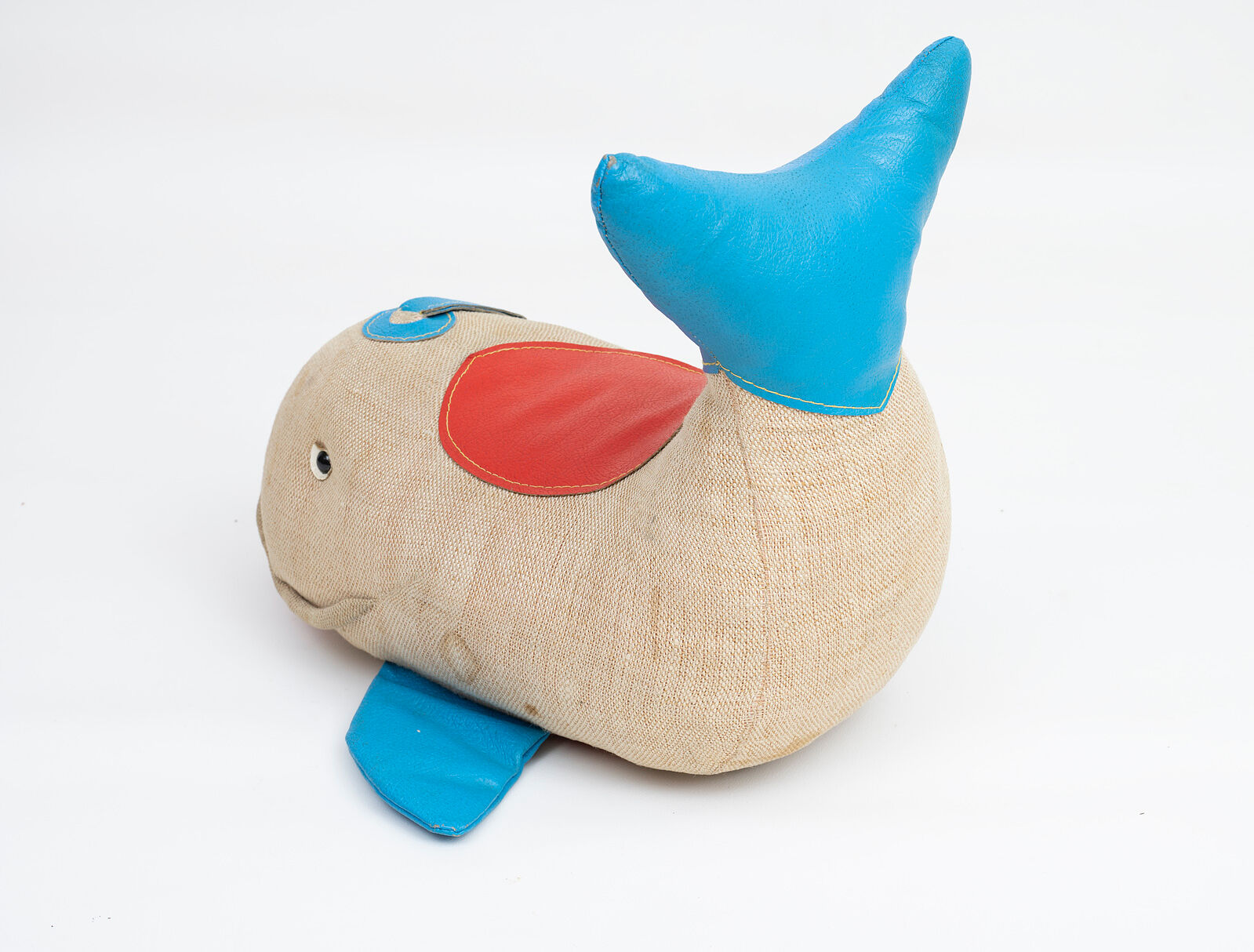 Vintage whale therapeutic toy by Renate Müller for H. Josef Leven, Sonneberg, 1960s