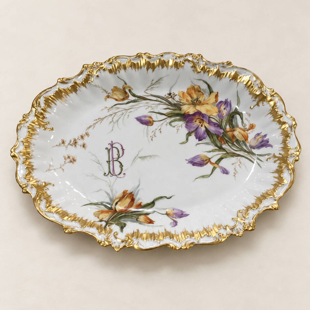 Oval presentation dish porcelain Limoges ELITE L FRANCE