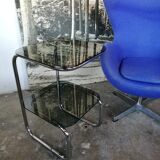 Chrome and glass bedside