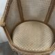 Pair of Louis XVI style basket armchairs in patinated beech, 20th century