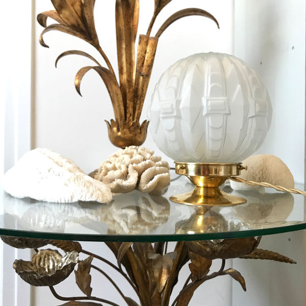 Art Deco globe lamp "scales"