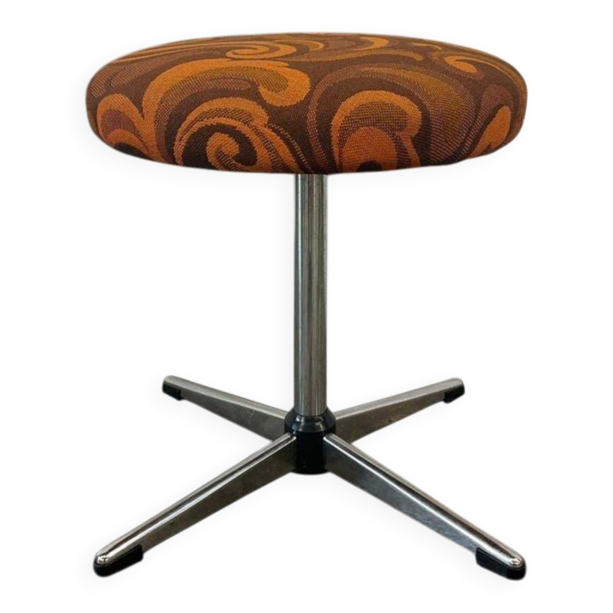 Vintage 70s pouf/stool with star base.