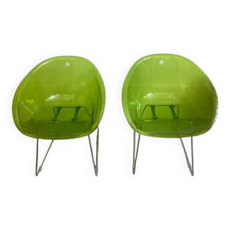 Green plexi chairs
