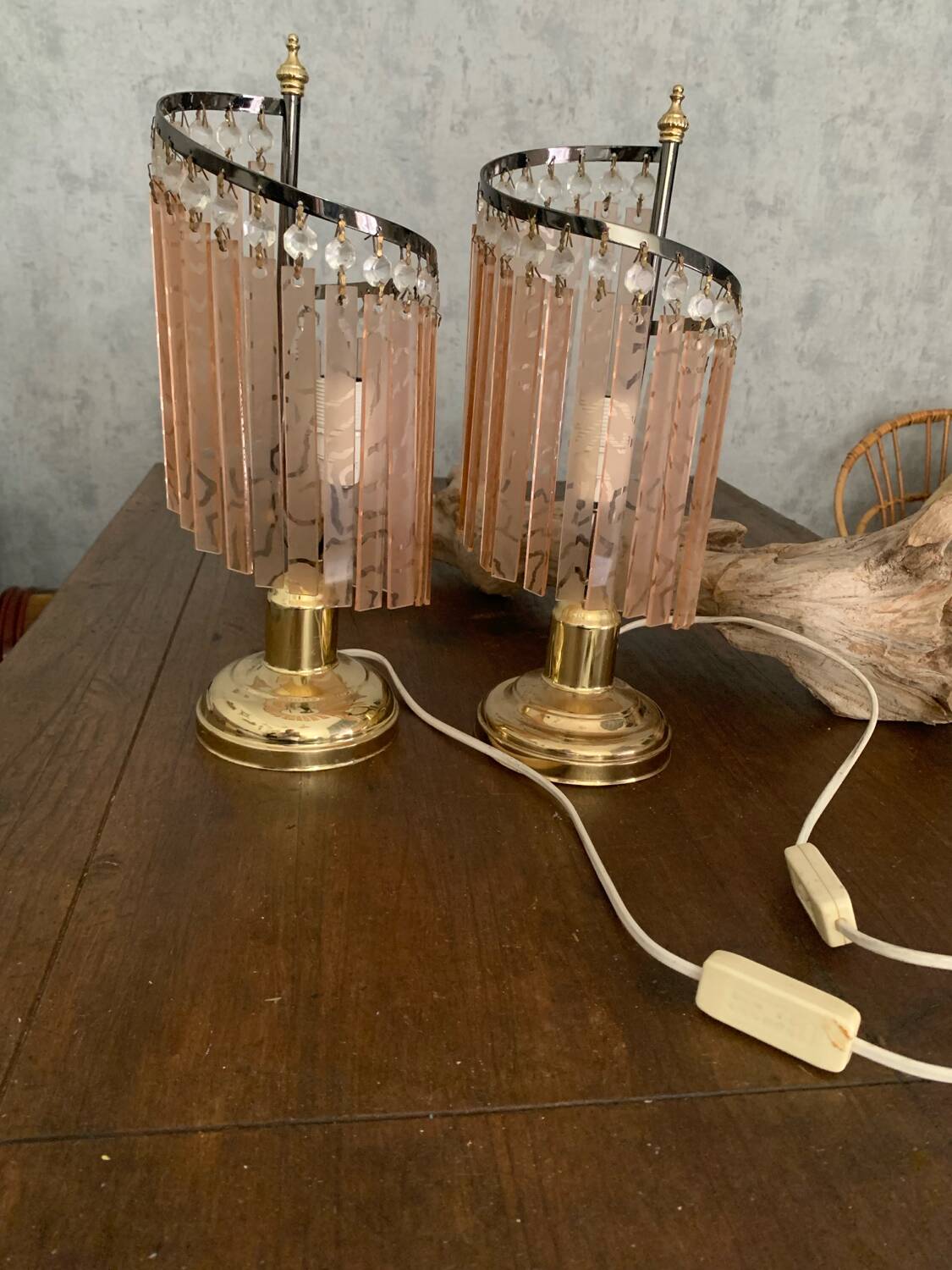 Paire de lampes de chevet vintage