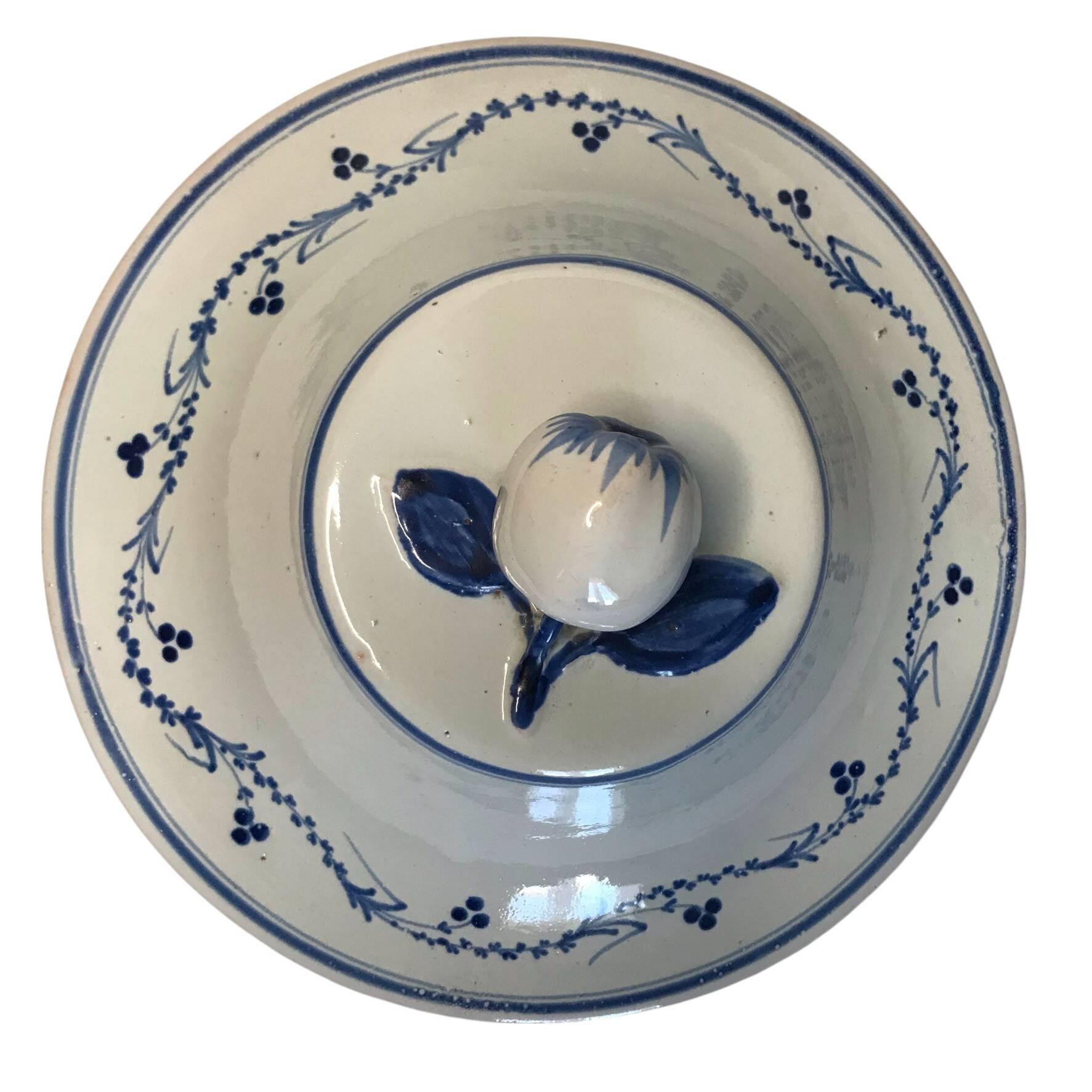 France, Fretel earthenware soup tureen with apple, 19th century