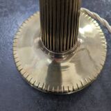 Antique Second Empire Napoleon III table lamp, 1870, brass and opaline glass