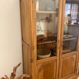 Armoire vitrine chêne massif