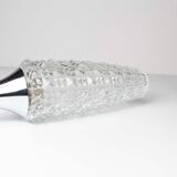 Torch wall lampof the 60s in silver and glass