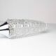 Torch wall lampof the 60s in silver and glass