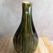 Large Saint-Clément pitcher vase – Green glazed ceramic – Vintage
