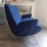 50s italian sofa, electric blue velvet