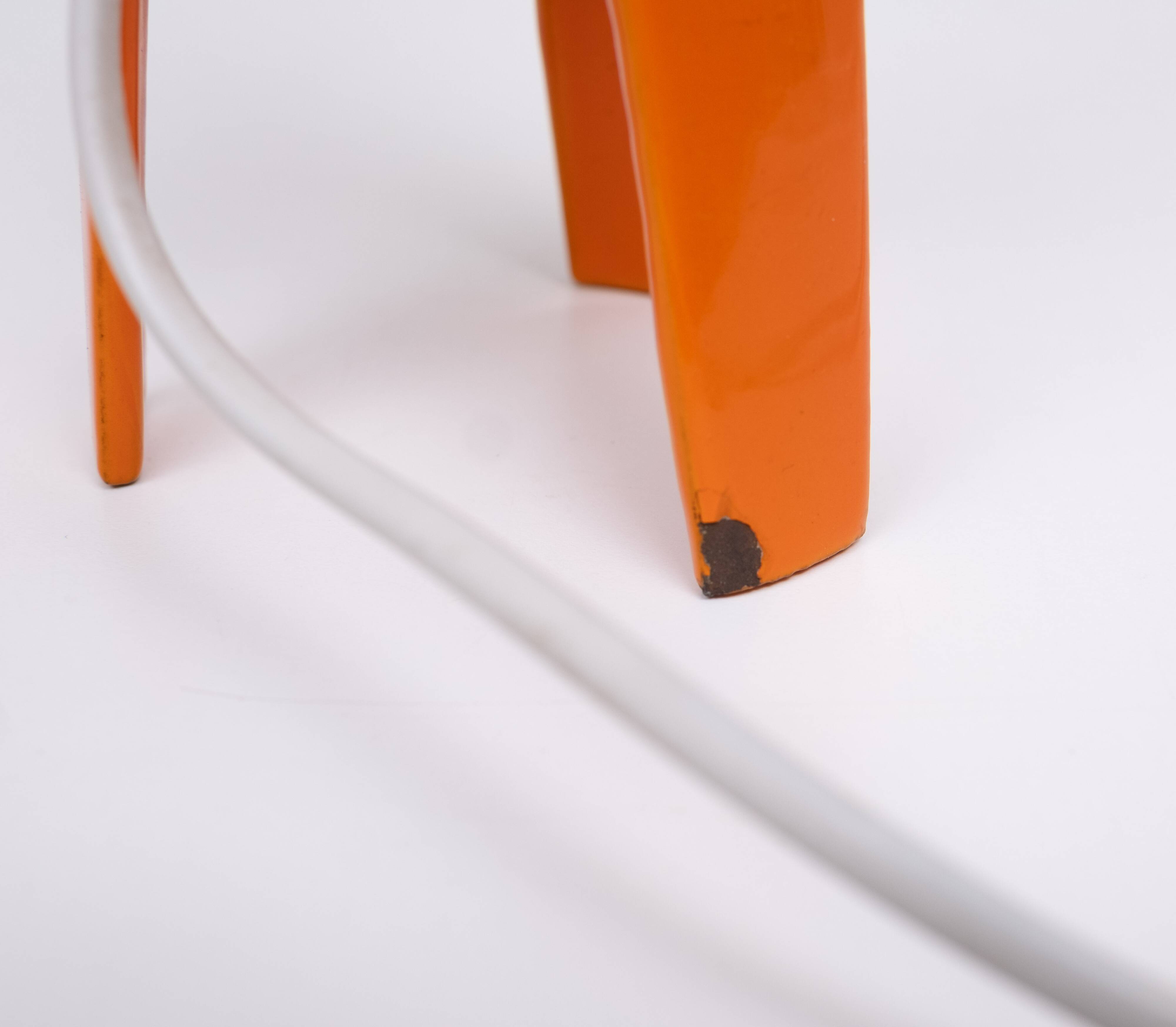 Voss Belysning Orange Enamel table lamps 1950s Denmark