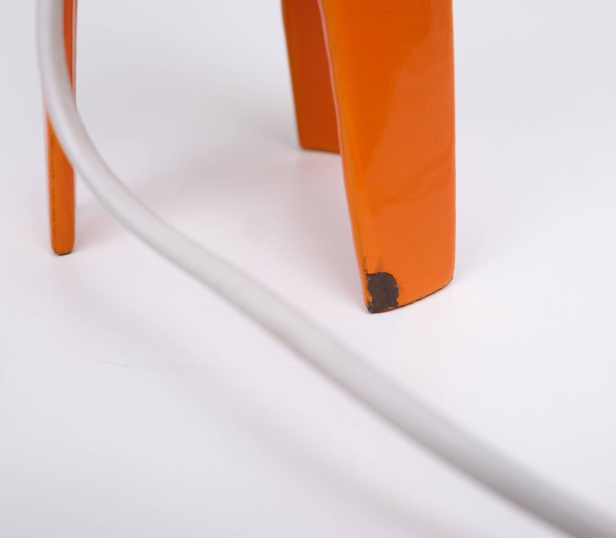 Lampes de table Voss Belysning en émail orange, années 1950, Danemark