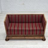 1960s, Danish 2-seater sofa, original condition, furniture wool, oak wood.
