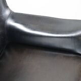 Fauteuil vintage en cuir noir - Années 80