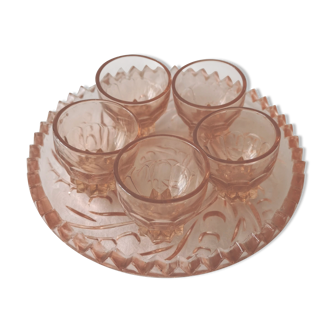 Lot glasses with saucer 50s