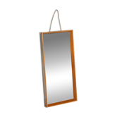 Wooden Japandi Scandinavian mirror from the 70s, minimalist mirror.