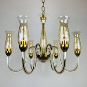 Vintage Murano glass chandelier in amber by De Majo, Italy, 1970s.