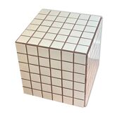 Cube piece of sofa tile mosaic white joint brown