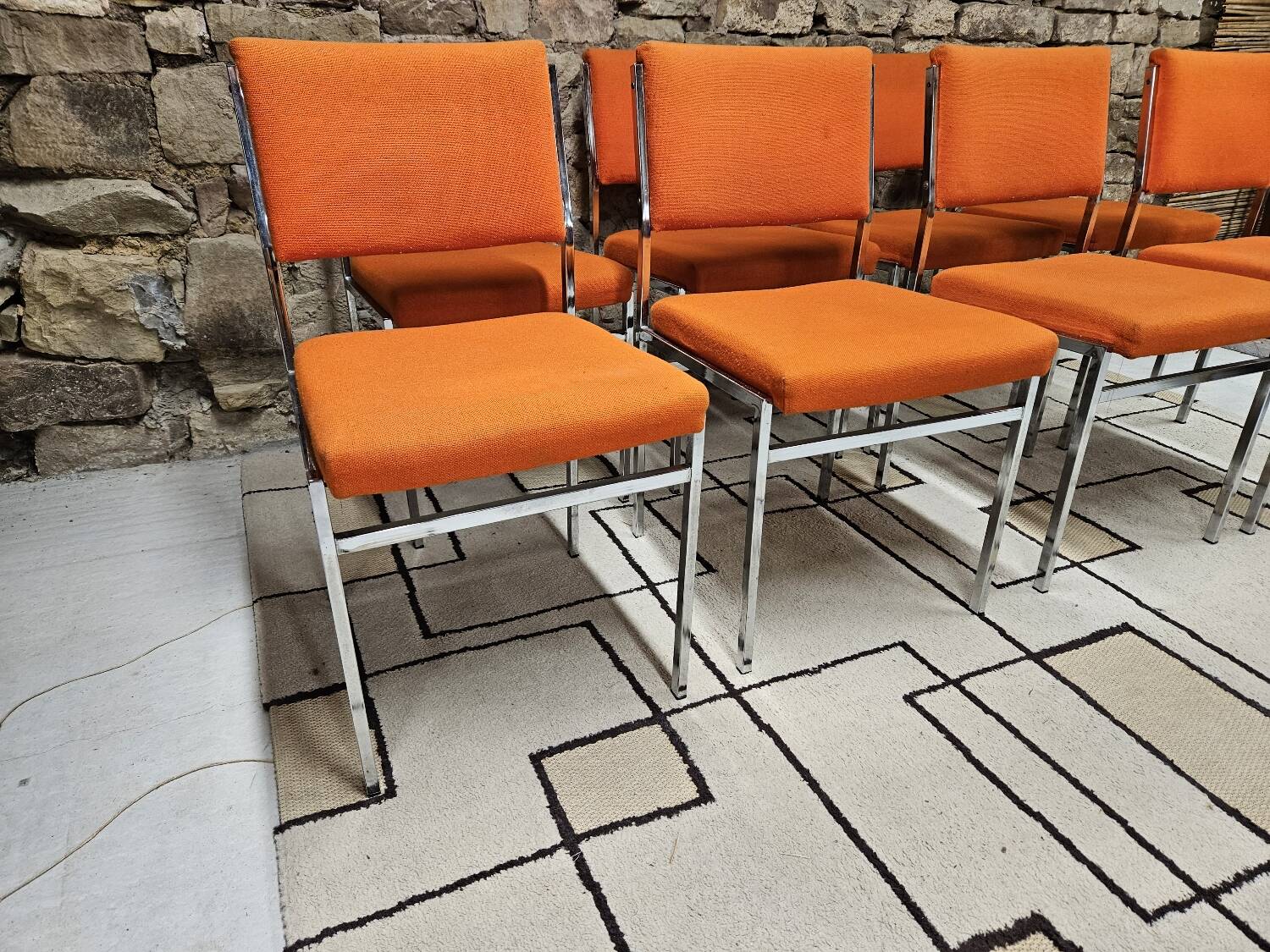Lot de 8 chaises fauteuil 1970"