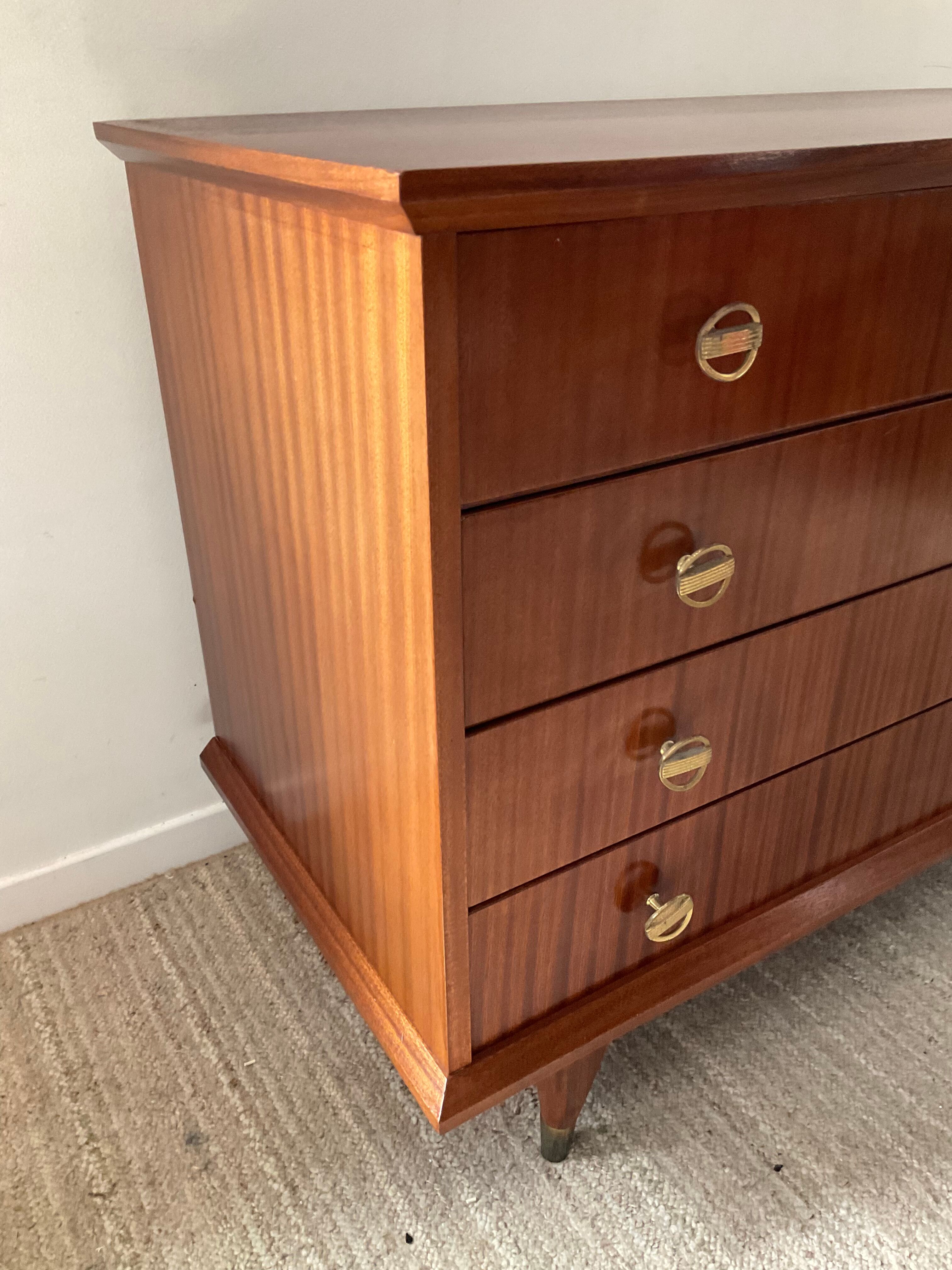 Vintage teak chest of drawers from the 50s and 60s