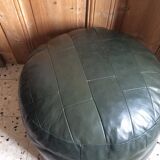 Green Sede leather pouf