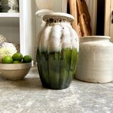 W. Germany vase in brown and green glazed ceramic