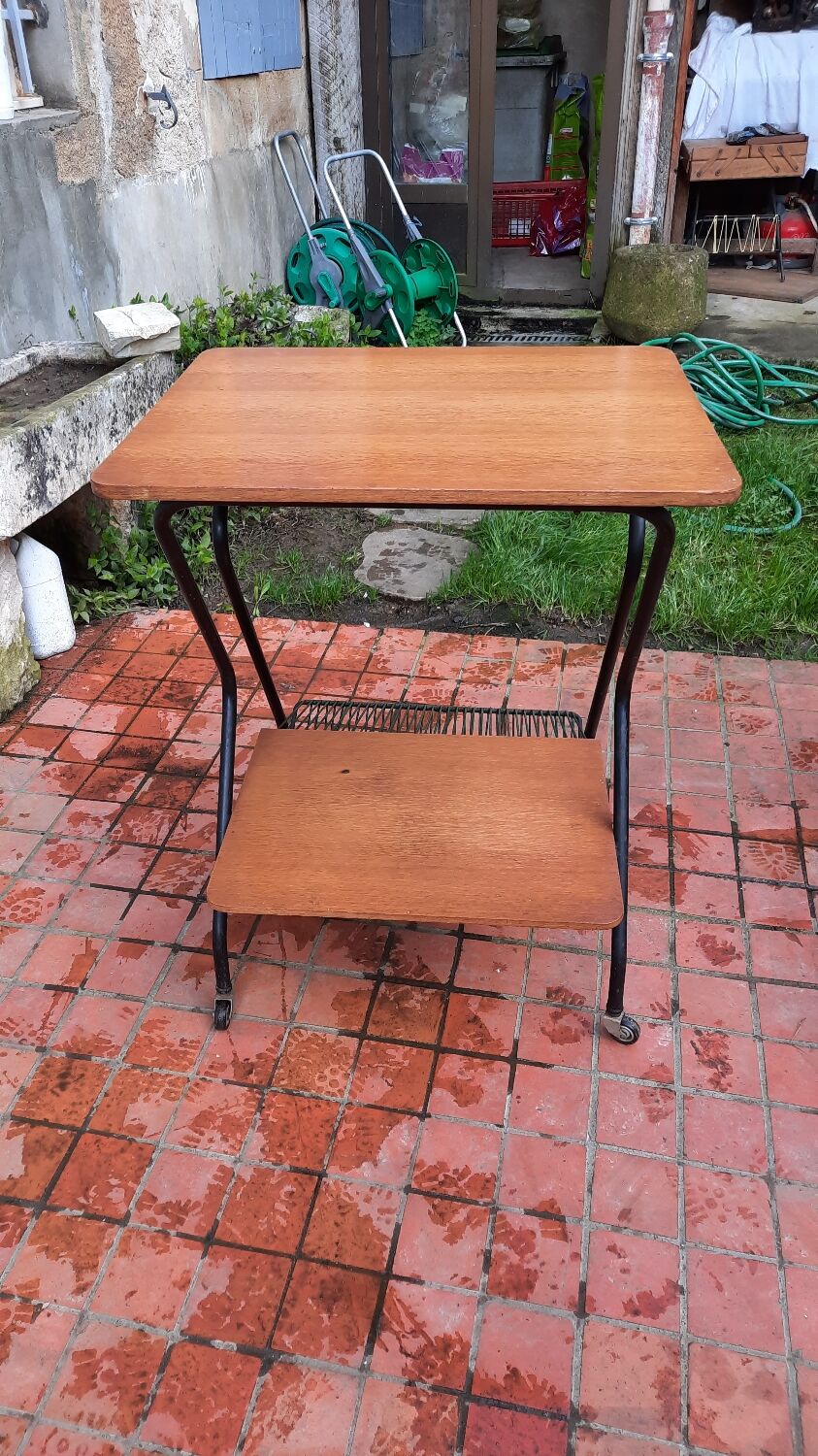 Trolley on wheels with vinyl door