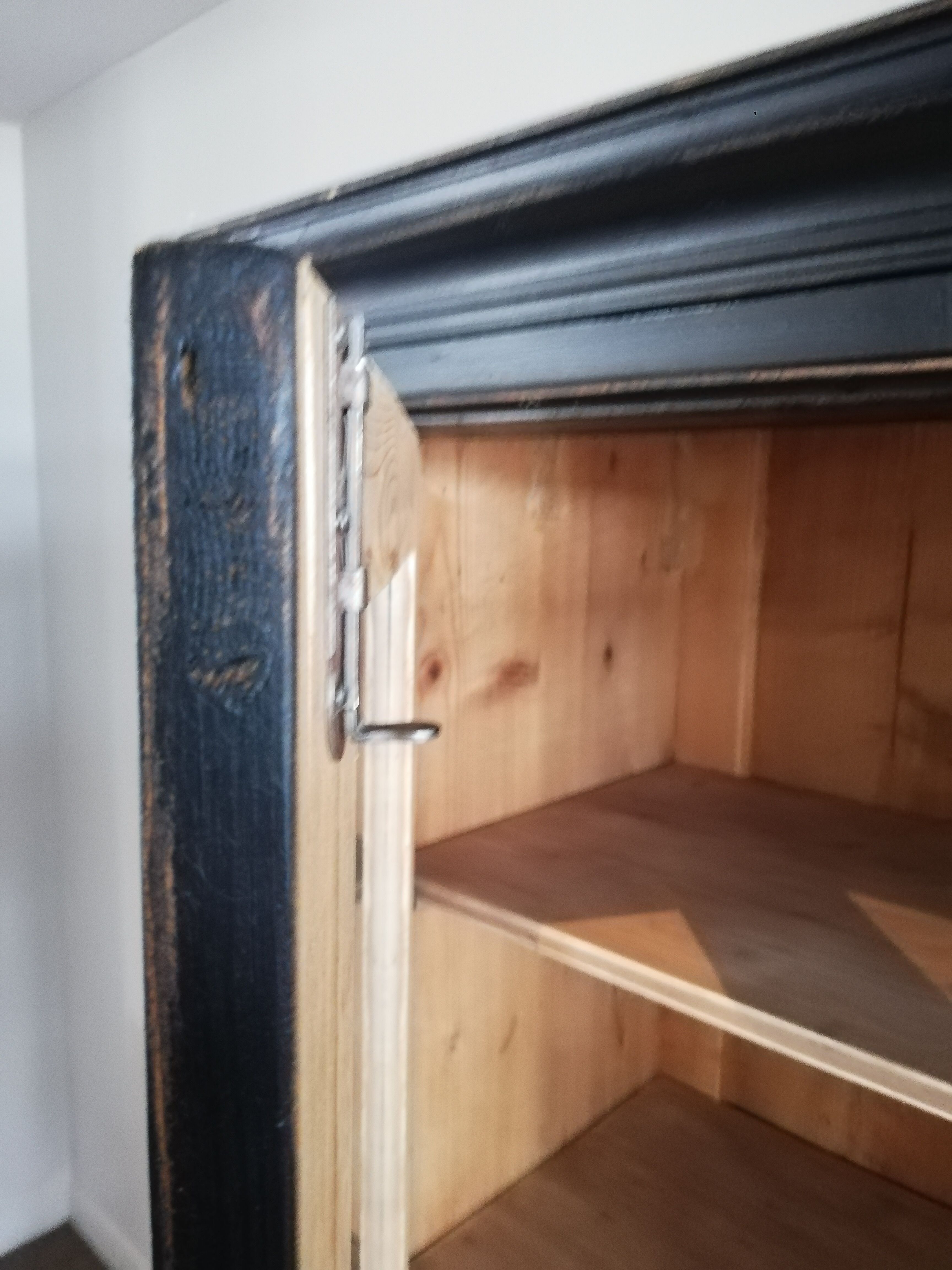 Parisian glazed wardrobe, Vintage painted showcase library