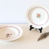 Set of 4 hollow plates Sarreguemines Armelle pattern, vintage