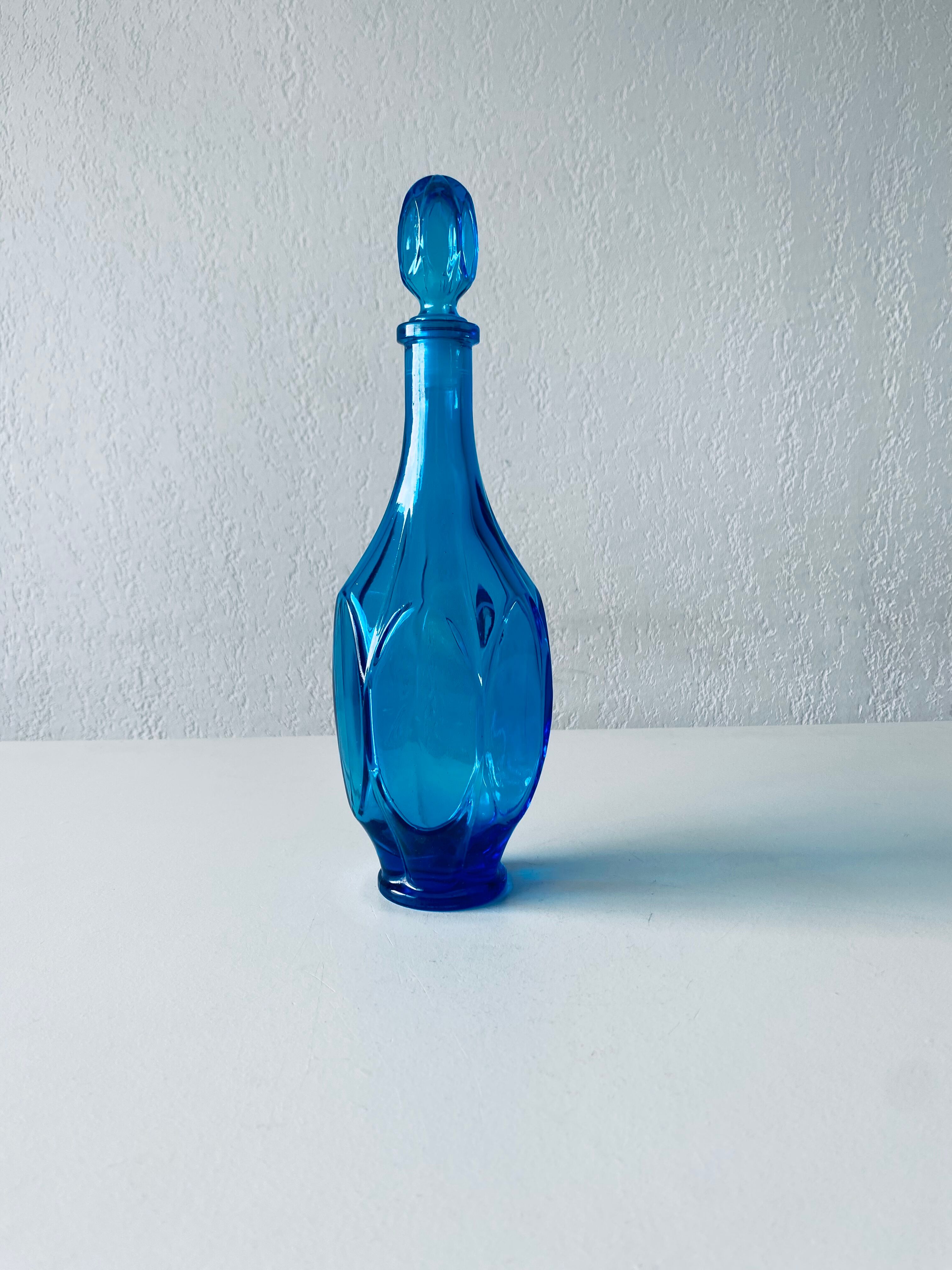 Blue glass decanter