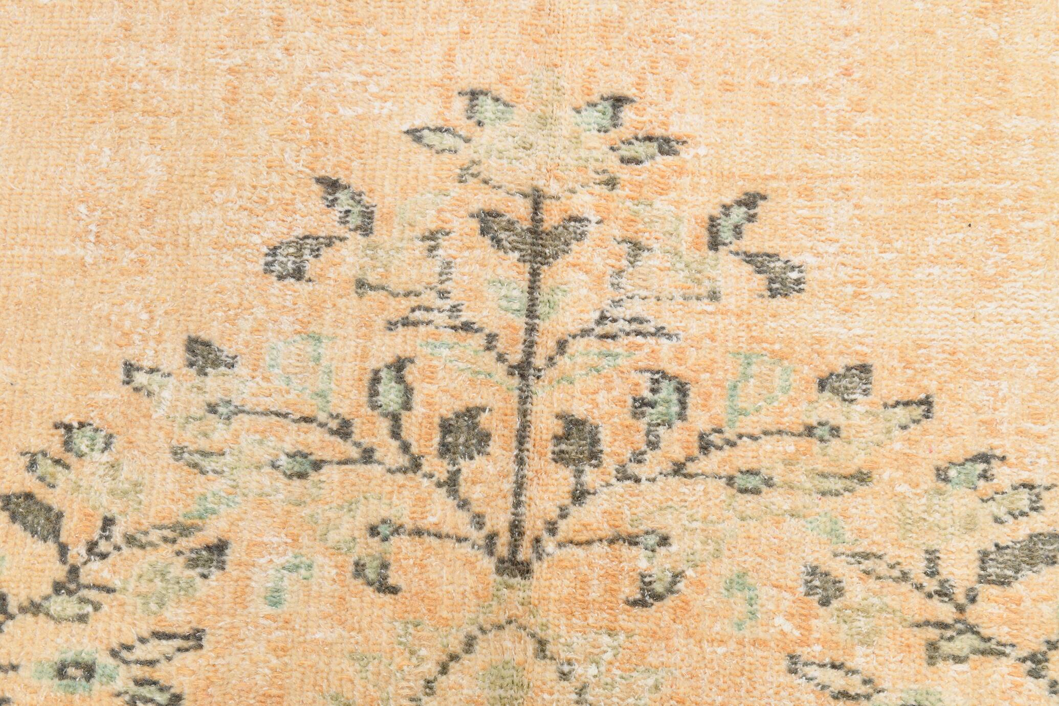 Mustard Yellow Vintage Rug, Handmade Persian Rug, 180x277 Cm