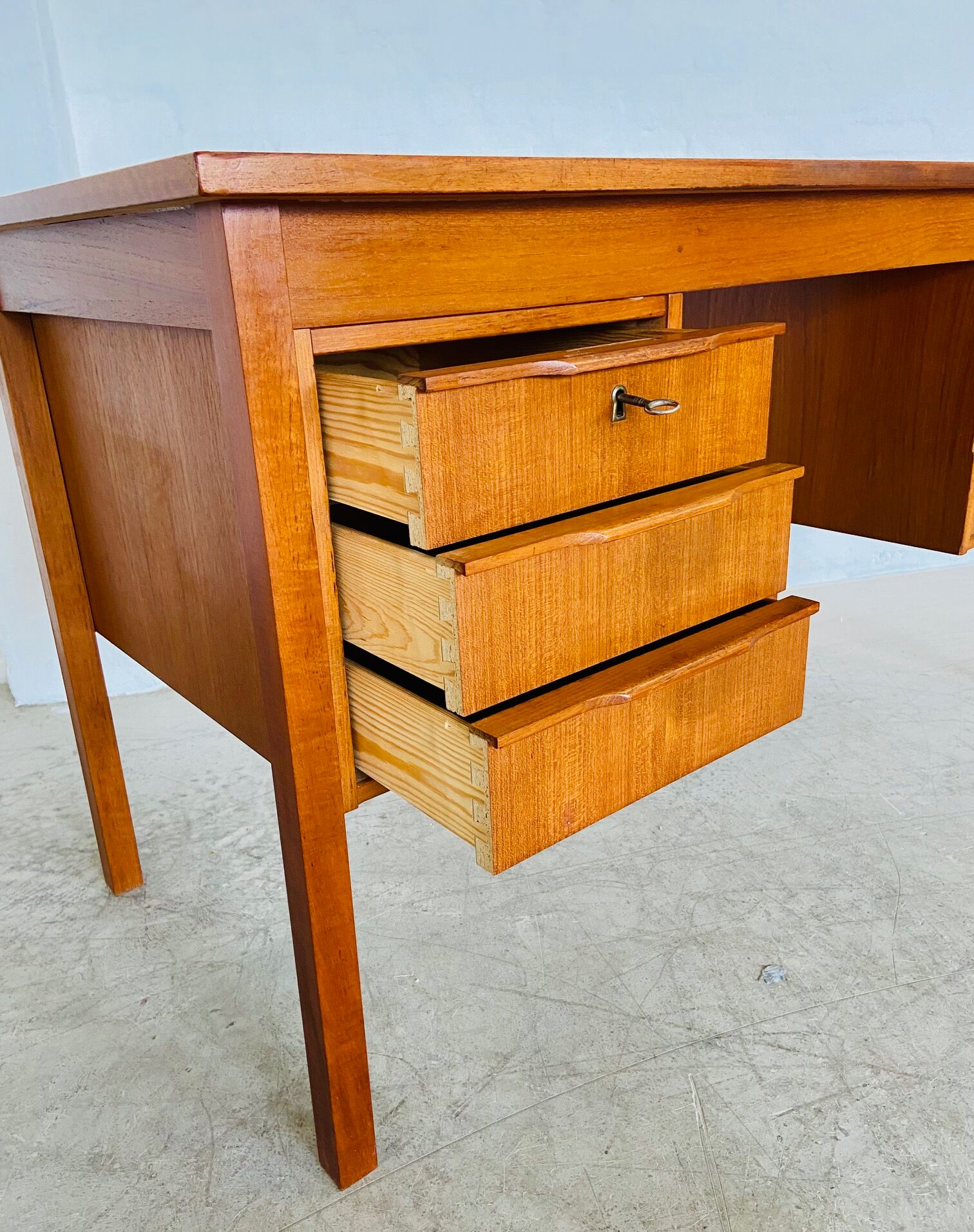 Vintage retro Danish mid-century teak desk by Bent Silberg Møbler 1960s