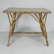Table d’appoint / table basse en rotin et bambou, 1960's